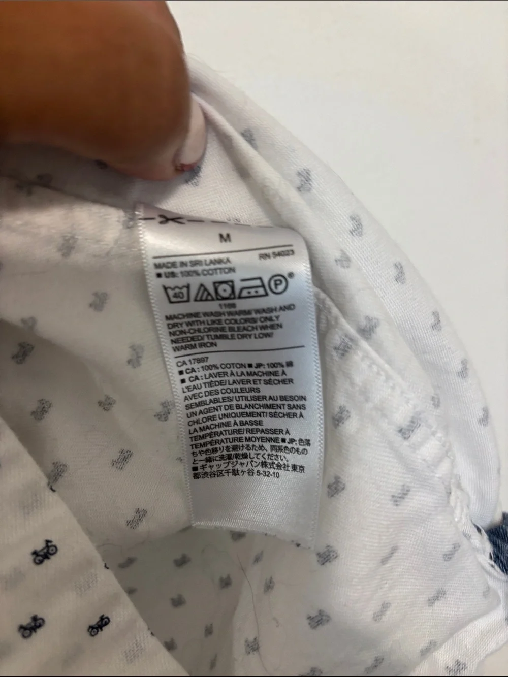 Banana Republic Bright White  Short-Sleeve Button-Down Shirt-micro bicycle print